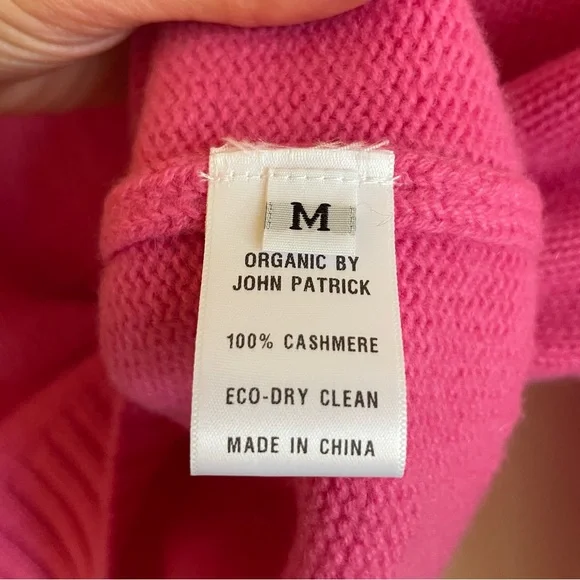 ORGANIC by John Patrick crop pullover V-neck cashmere sweater medium Minnie - Picture 8 of 8